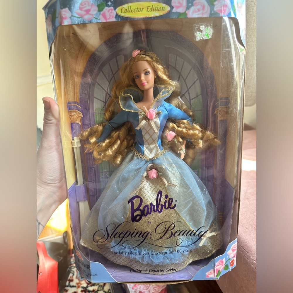 Barbie Sleeping Beauty in Gold and Blue Gown